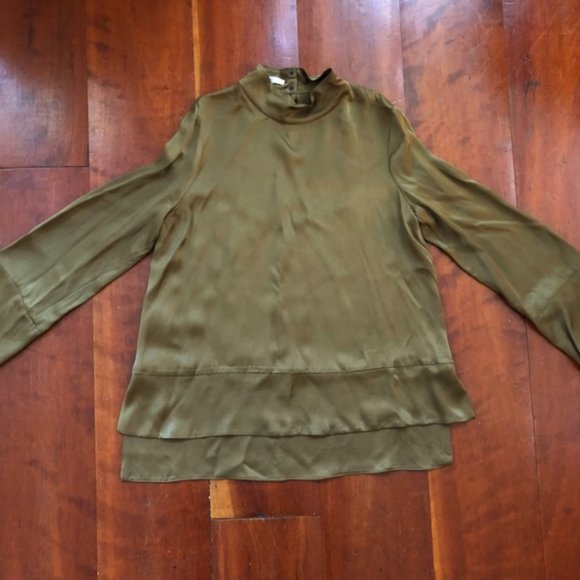 MANGO satin swing dress, Champagne, Sz. 8 - Picture 3 of 5